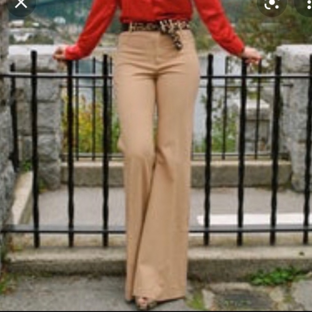 GAP wide leg stretch pinstriped khakis